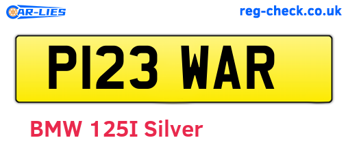 P123WAR are the vehicle registration plates.