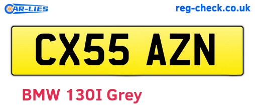 CX55AZN are the vehicle registration plates.