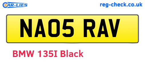 NA05RAV are the vehicle registration plates.