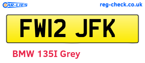 FW12JFK are the vehicle registration plates.