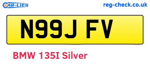 N99JFV are the vehicle registration plates.