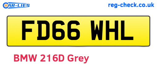 FD66WHL are the vehicle registration plates.