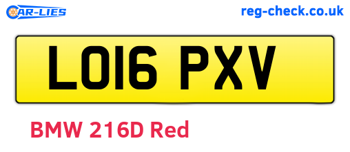 LO16PXV are the vehicle registration plates.