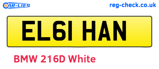 EL61HAN are the vehicle registration plates.