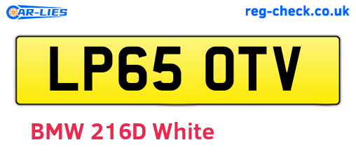 LP65OTV are the vehicle registration plates.