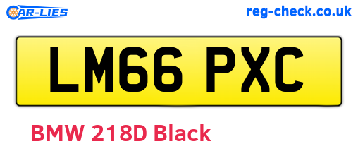LM66PXC are the vehicle registration plates.