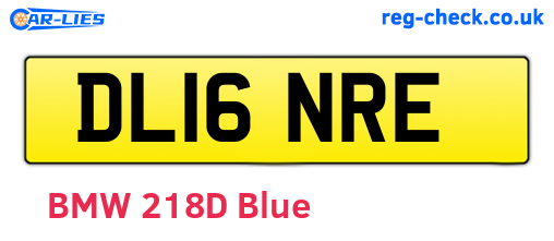 DL16NRE are the vehicle registration plates.
