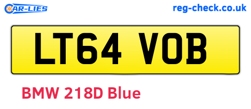 LT64VOB are the vehicle registration plates.
