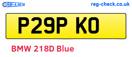 P29PKO are the vehicle registration plates.