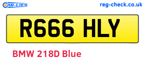 R666HLY are the vehicle registration plates.