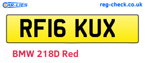 RF16KUX are the vehicle registration plates.