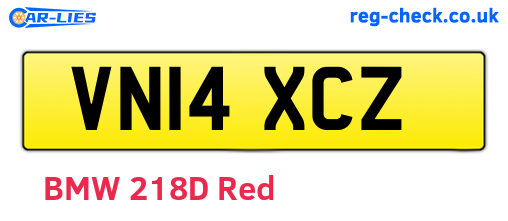 VN14XCZ are the vehicle registration plates.