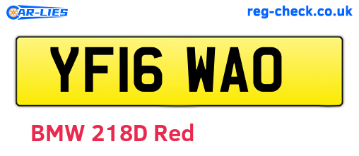 YF16WAO are the vehicle registration plates.