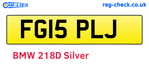 FG15PLJ are the vehicle registration plates.