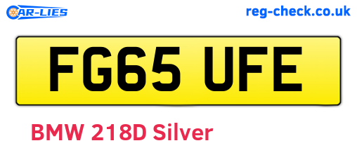 FG65UFE are the vehicle registration plates.