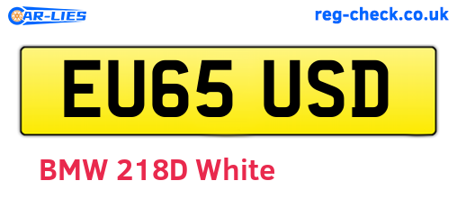 EU65USD are the vehicle registration plates.