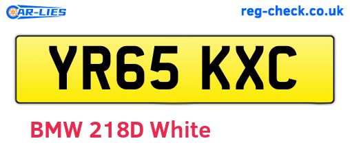YR65KXC are the vehicle registration plates.