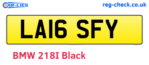 LA16SFY are the vehicle registration plates.