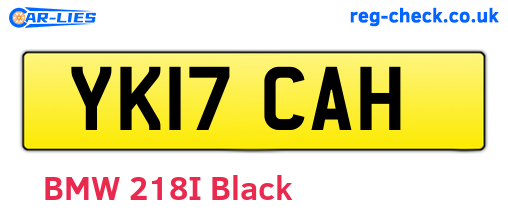 YK17CAH are the vehicle registration plates.