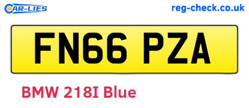 FN66PZA are the vehicle registration plates.