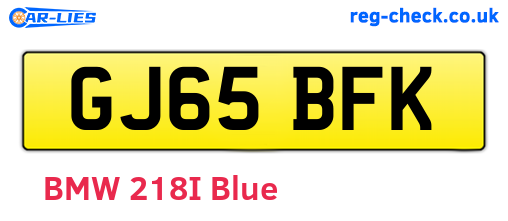 GJ65BFK are the vehicle registration plates.