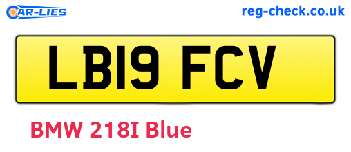 LB19FCV are the vehicle registration plates.