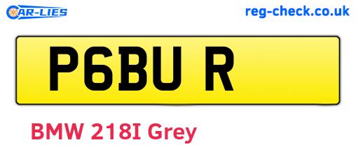 P6BUR are the vehicle registration plates.