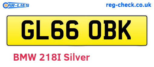 GL66OBK are the vehicle registration plates.