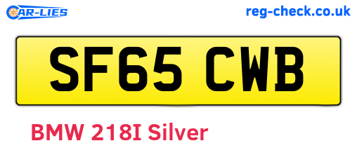 SF65CWB are the vehicle registration plates.