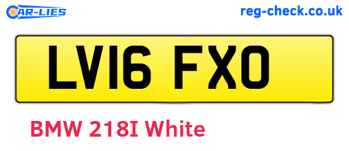 LV16FXO are the vehicle registration plates.