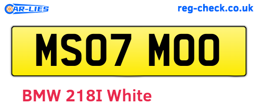 MS07MOO are the vehicle registration plates.