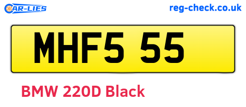 MHF555 are the vehicle registration plates.