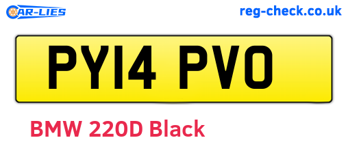 PY14PVO are the vehicle registration plates.
