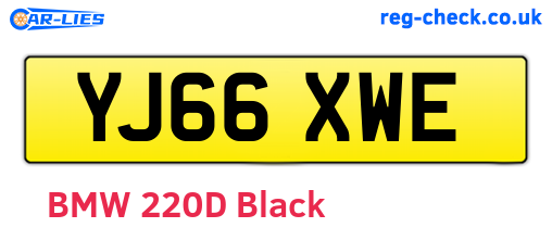 YJ66XWE are the vehicle registration plates.