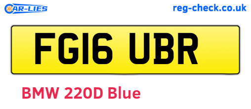 FG16UBR are the vehicle registration plates.