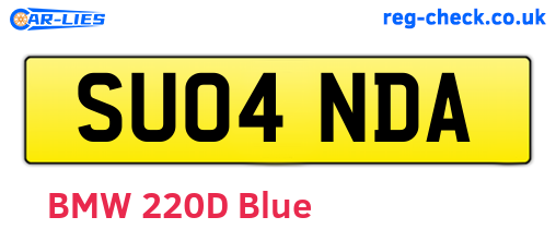 SU04NDA are the vehicle registration plates.