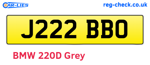 J222BBO are the vehicle registration plates.