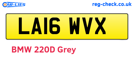 LA16WVX are the vehicle registration plates.