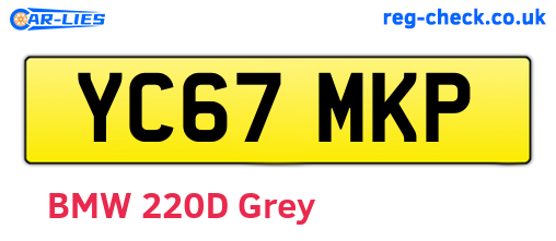YC67MKP are the vehicle registration plates.