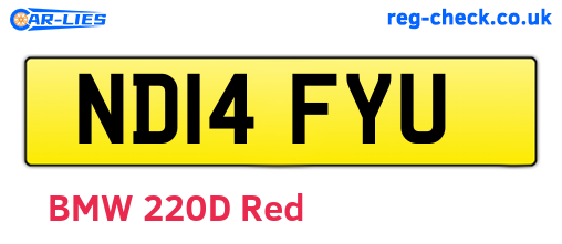 ND14FYU are the vehicle registration plates.
