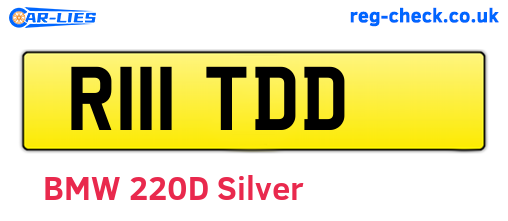 R111TDD are the vehicle registration plates.