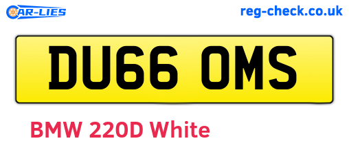DU66OMS are the vehicle registration plates.