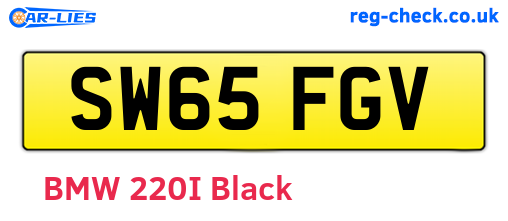 SW65FGV are the vehicle registration plates.