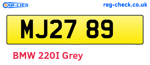 MJ2789 are the vehicle registration plates.