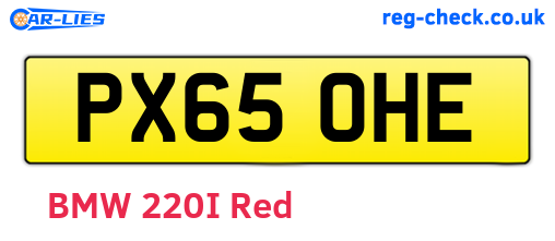 PX65OHE are the vehicle registration plates.