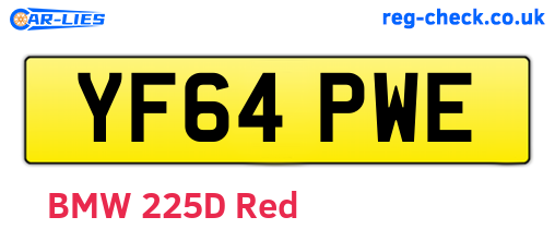 YF64PWE are the vehicle registration plates.