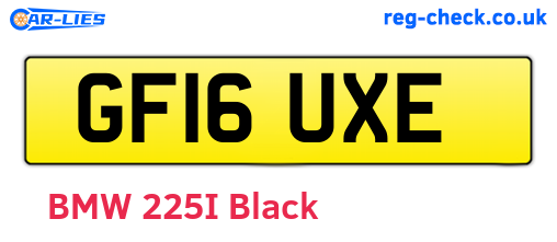GF16UXE are the vehicle registration plates.