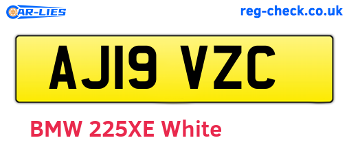 AJ19VZC are the vehicle registration plates.