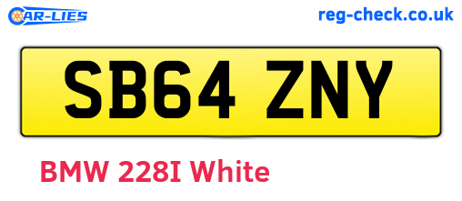 SB64ZNY are the vehicle registration plates.