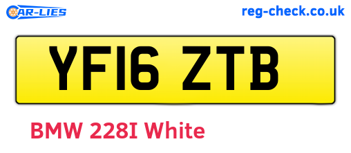 YF16ZTB are the vehicle registration plates.